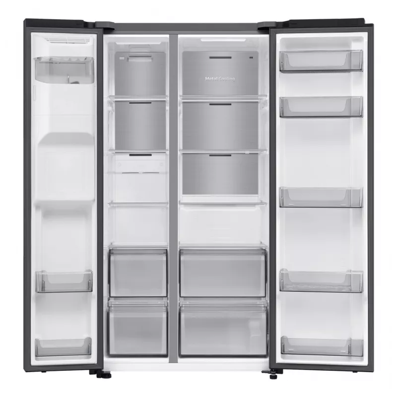 Samsung RS70F64KDF šaldytuvas su šaldomąja kamera šone, laisvai stovintis, 640 l, juodas