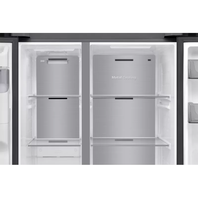 Samsung RS70F64KDF šaldytuvas su šaldomąja kamera šone, laisvai stovintis, 640 l, juodas