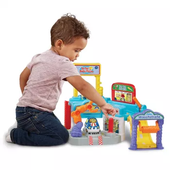 VTech Tut Tut Baby Flitzer automobilių dirbtuvių žaidimų rinkinys – interaktyvios transporto priemonės ir garažas