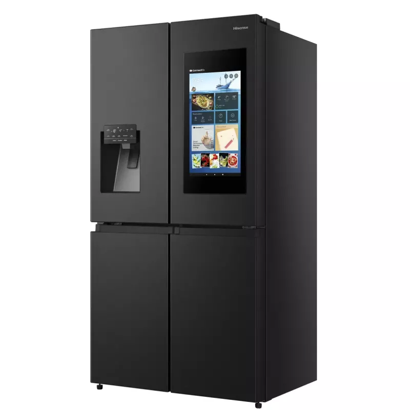 Šaldytuvas Hisense Cross door RQ760N4IFE – laisvai pastatomas, daugiaduris, 577 L bendras tūris, juodos spalvos
