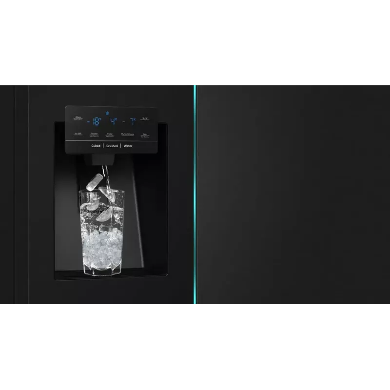 Šaldytuvas Hisense Cross door RQ760N4IFE – laisvai pastatomas, daugiaduris, 577 L bendras tūris, juodos spalvos