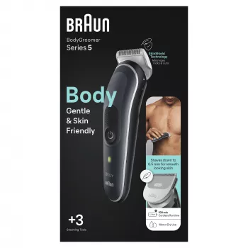 Braun BodyGroomer kūno kirpimo mašinėlė 5 BG5340 su SkinShield technologija ir 2 priedais
