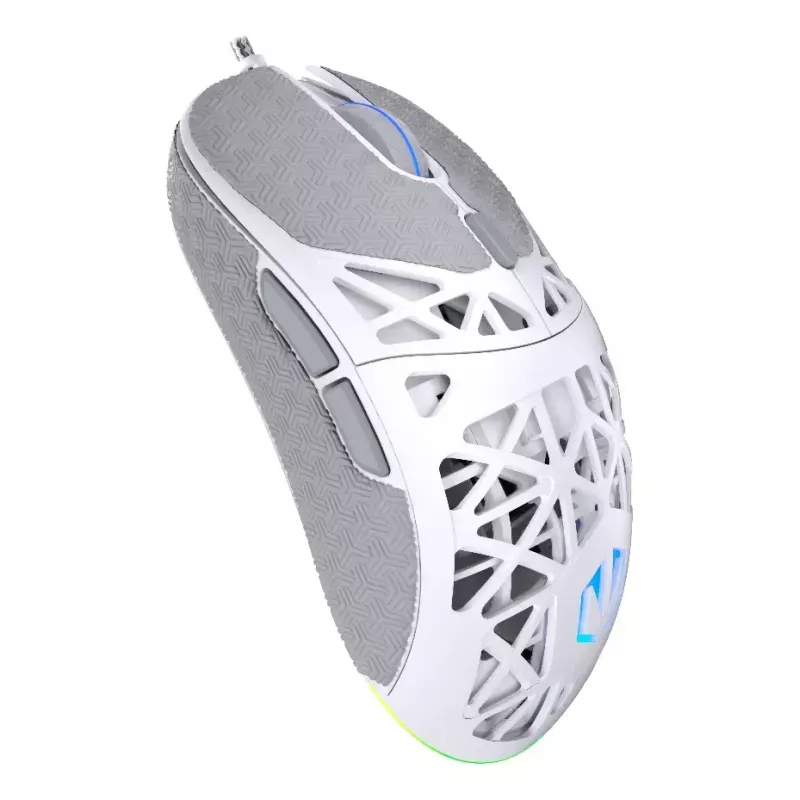Laidinė žaidimų pelė ENDORFY LIV Onyx White — abiem rankoms tinkama, optinė 12000 DPI, 6 mygtukai, 1,8 m kabelis