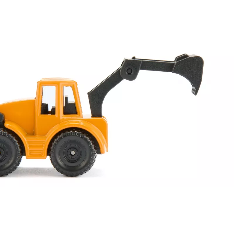 Siku MAN sunkvežimis su ekskavatoriumi-krautuvu, sunkvežimio / priekabos modelis, 1:87, MAN, berniukams / mergaitėms, metalas, plastikas, mėlyna, geltona