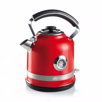 Ariete 2854 Moderna elektrinis virdulys, 2000 W, 1,7 l talpa, 360° belaidis, automatinio išjungimo sistema, nuimamas filtras, matomas vandens lygis, termometras, raudonas