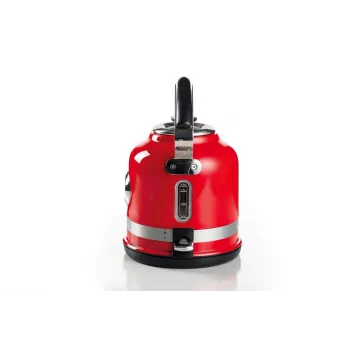 Ariete 2854 Moderna elektrinis virdulys, 2000 W, 1,7 l talpa, 360° belaidis, automatinio išjungimo sistema, nuimamas filtras, matomas vandens lygis, termometras, raudonas