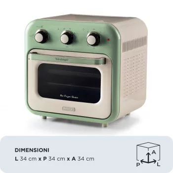 Arietė 4632 Oro gruzdintuvė ir orkaitė Vintage, 1400W, 2in1, Talpa 16L, Priedai įtraukti, Laikmatis 60 min., Dvigubas stiklas, Žalia