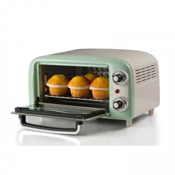 Ariete 3919 Elektrinė orkaitė Vintage, 800W, 10L talpa, Dvigubas stiklas, Retro, Žalia
