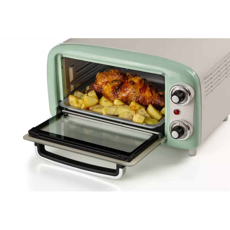 Ariete 3919 Elektrinė orkaitė Vintage, 800W, 10L talpa, Dvigubas stiklas, Retro, Žalia