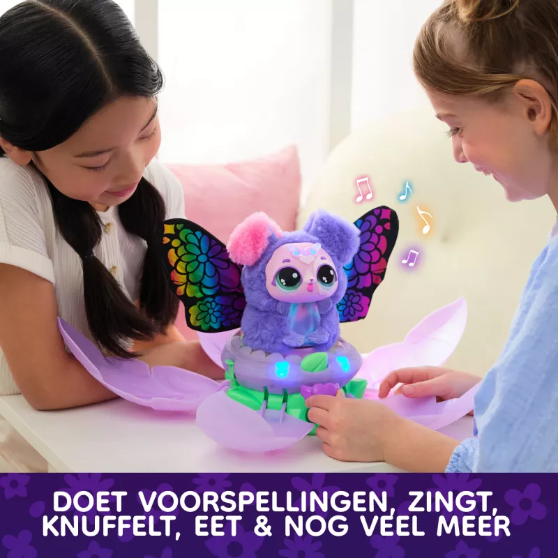 Hatchimals Bloomables – Puppyfly, interaktyvus žaislas su staigmena ir gėle, pakartojamas atskleidimas ir transformacija, daugiau nei 100 garsų ir reakcijų (stiliai skiriasi), vaikiški žaislai mergaitėms ir berniukams