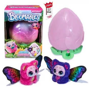 Hatchimals Bloomables – „Kittyfly“ staigmenos žaislas, interaktyvus pliušinis su pakartotiniu dvigubu atskleidimu, daugiau nei 100 garsų ir reakcijų vaidmenų žaidimams (stiliai skiriasi), elektroninis gyvūnėlis vaikams nuo 5 metų
