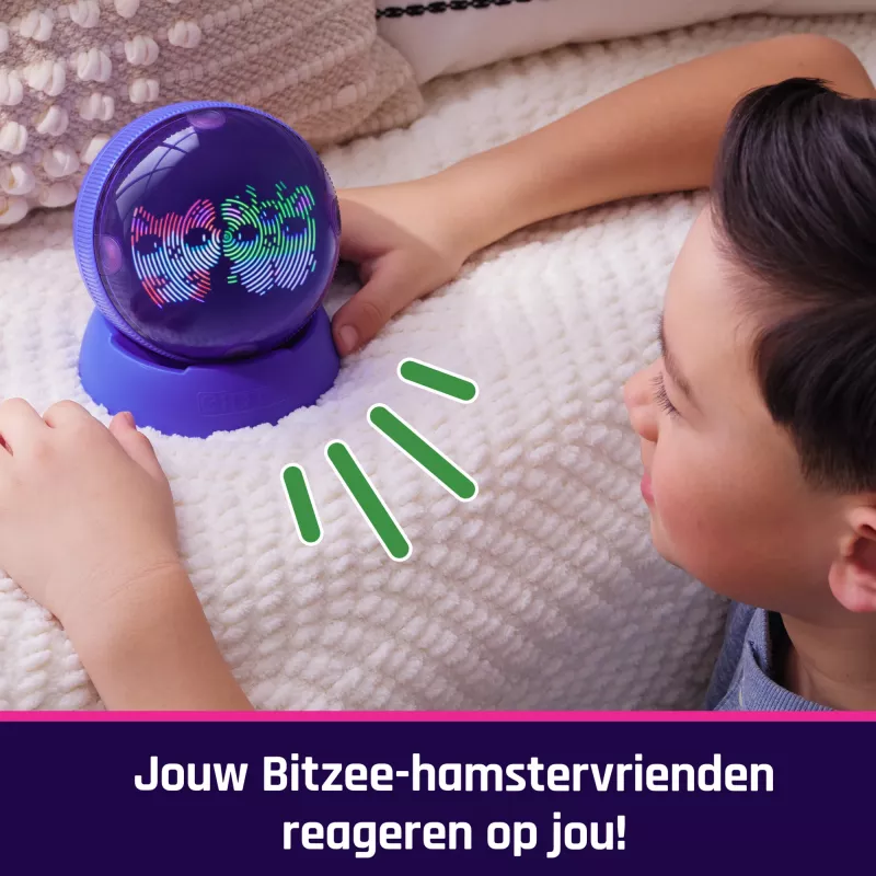 Interaktyvus žaislas – rutulys žiurkėnui Spinmaster Bitzee su 20+ skaitmeninių žiurkėnų, rieda ir reaguoja į prisilietimą, AA baterijos, įvairiaspalvis