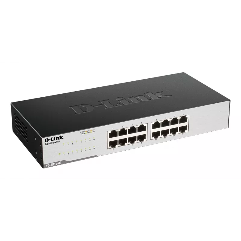 D-Link GO-SW-16G nevaldomas L2 gigabitinio eterneto (10/100/1000) 1U juodas