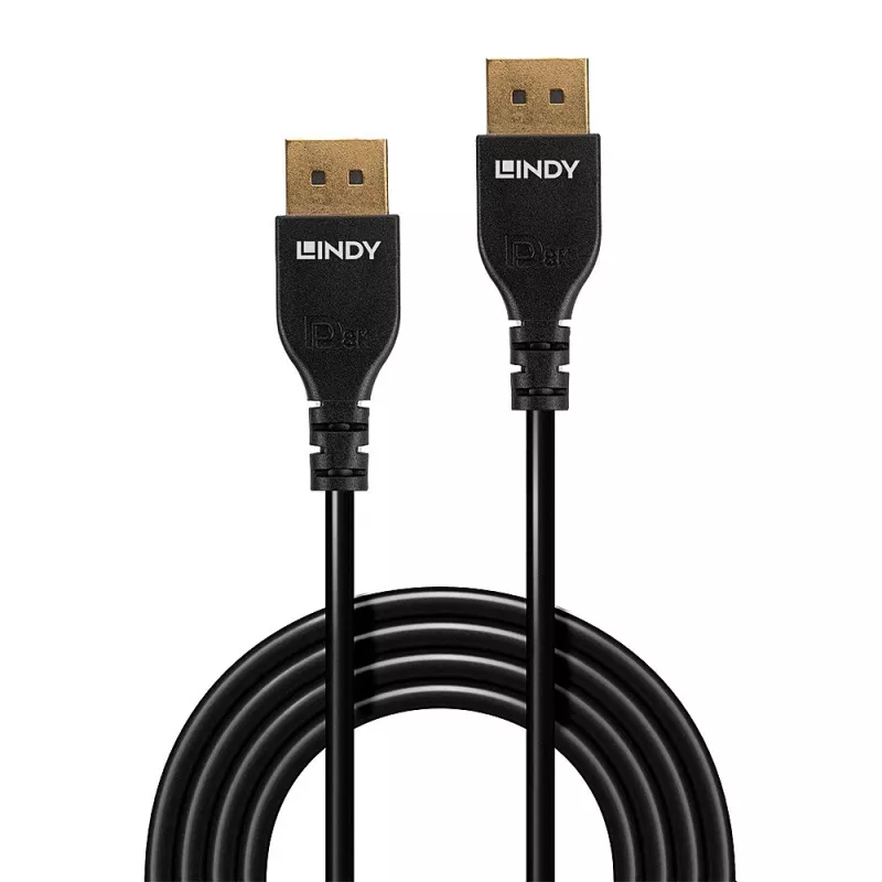 Lindy 3 m plonas DisplayPort 1.4 kabelis, 3 m, DisplayPort, DisplayPort, kištukas, kištukas, 7680 x 4320 pikselių