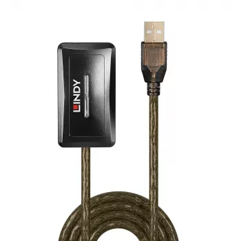 Lindy 10 m USB 2.0 aktyvus plėtimo šakotuvas, USB 2.0, USB 2.0, 480 Mbit/s, pilka, 28/24, 10 m