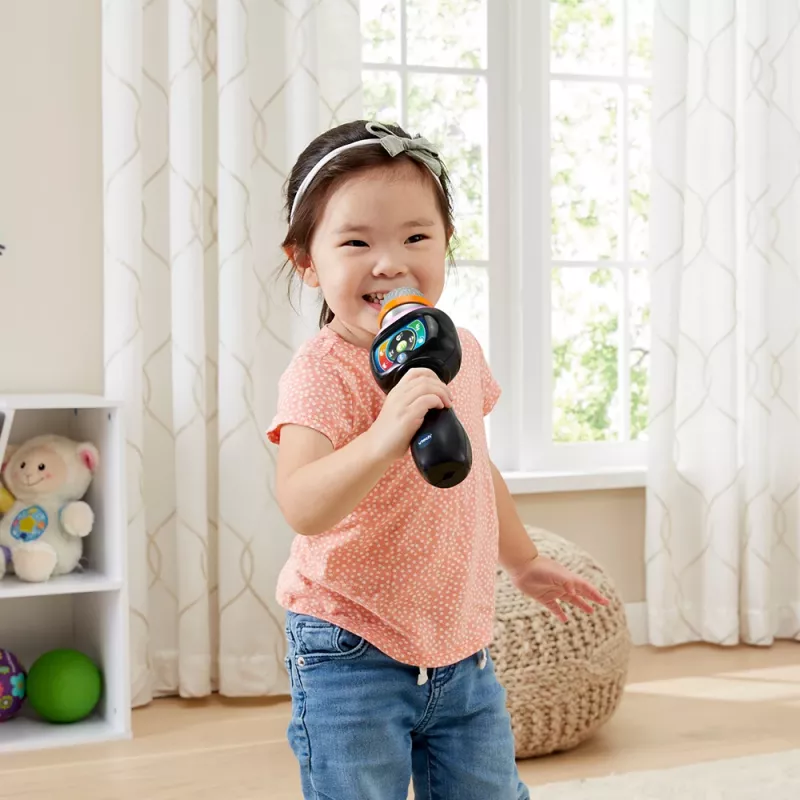 VTech Baby Magiškas dainavimo malonumo mikrofonas, Žaislinis mikrofonas, 2 metai, AAA, 200 g, Juoda