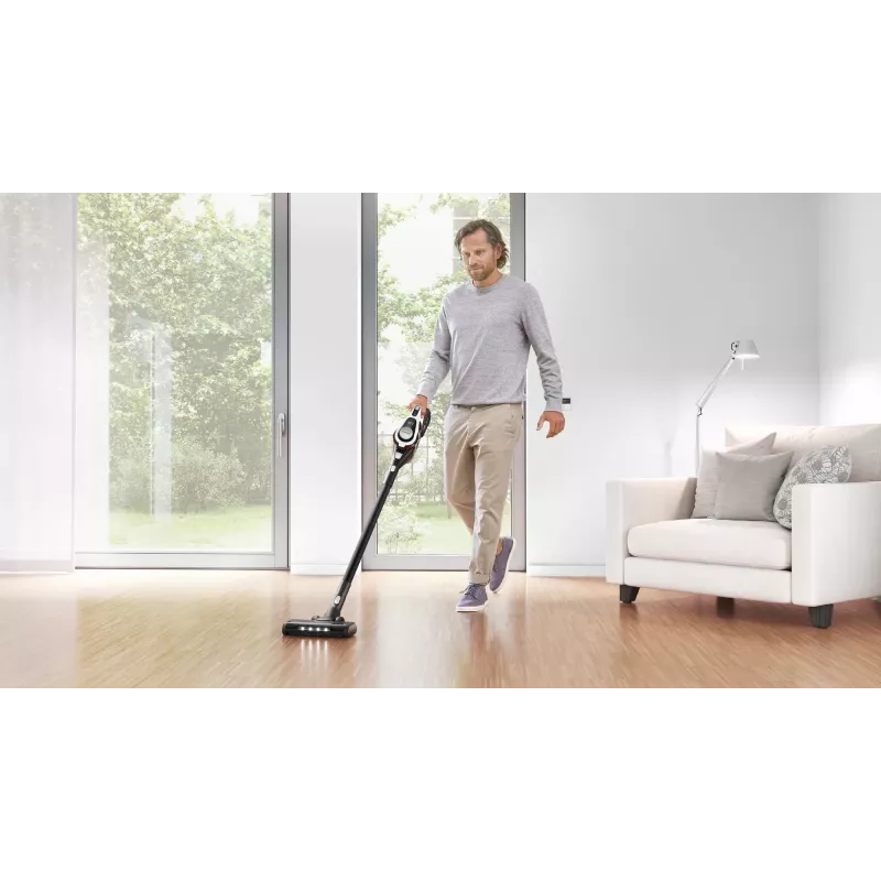 Bosch Serie 8 BSS825ALL belaidis dulkių siurblys / elektrinė šluota Baterija Sausas Be maišelio Juoda, Balta 5 Ah