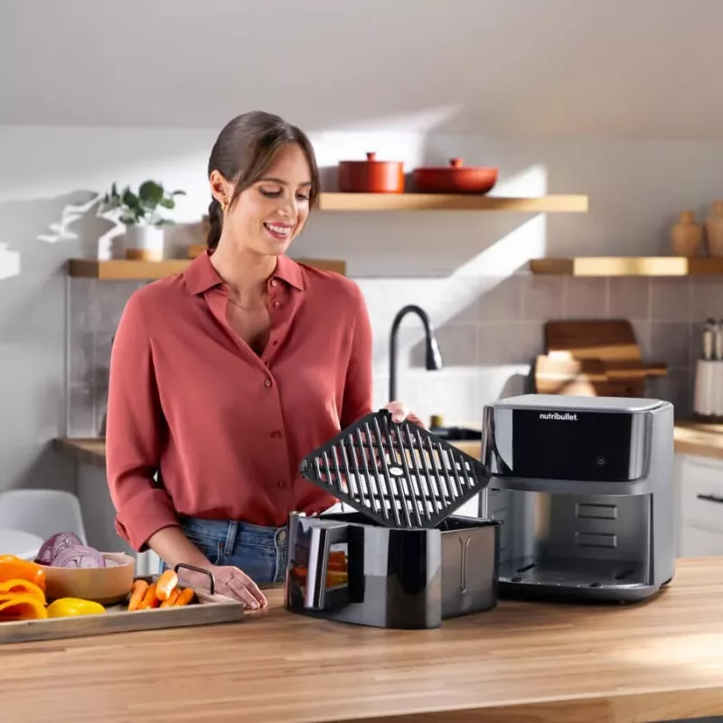 NutriBullet CrispLite Vision Vienas 8 L Atskira pastatoma 2000 W Karšto oro gruzdintuvė Juoda