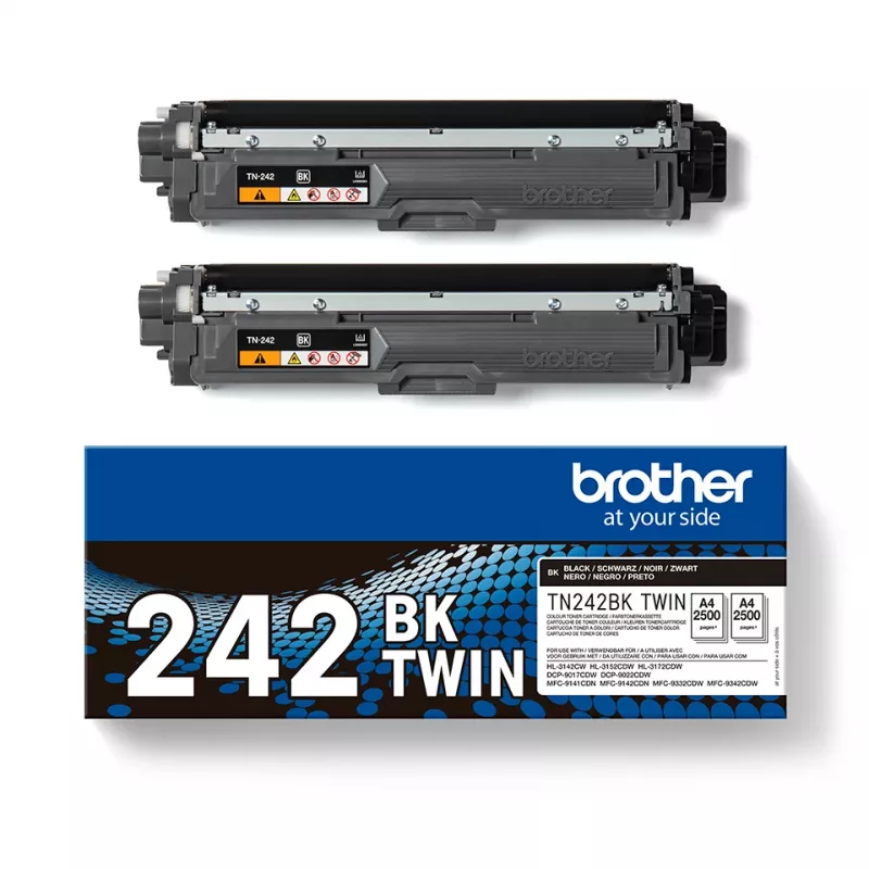 Dažančiosios juostelės kasetė „Brother TN-242BKTWIN“ 3000 puslapių, juoda