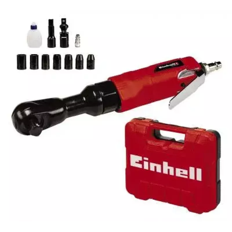 Pneumatinis elektrinis suktuvas EINHELL TC-PR 68 — pneumatinis, 68 N·m sukimo momentas, 160 aps./min., tiesi rankena, 7 antgaliai, 252×350×83 mm, juoda/raudona