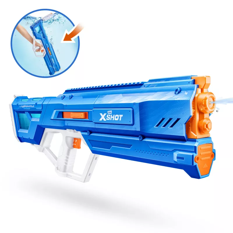 Zuru vandens šautuvas Mega Pulse Motor Soaker XSHOT — maitinamas baterijomis motorizuotas vandens šautuvas (modelis 118159)