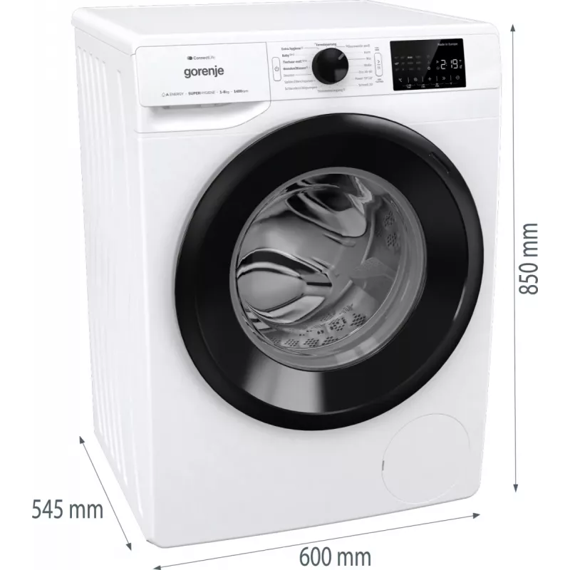 Gorenje WPNEI84A1TS skalbimo mašina Įkraunama iš priekio 8 kg 1400 aps./min Balta