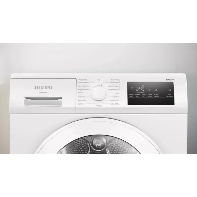 Siemens iQ300 WT45HVA4 skalbinių džiovyklė Laisvai pastatoma Priekinis pakrovimas 8 kg Balta