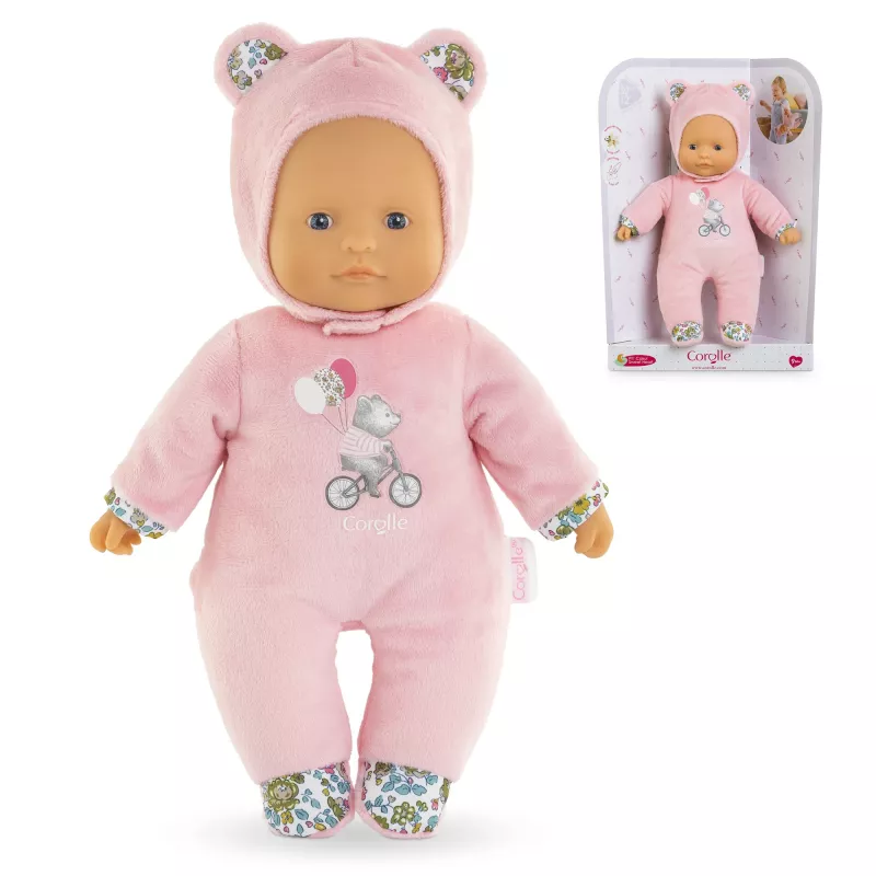 Minkštas žaislas meškiukas Simba‑Dickie Corolle Mon Doudou Corolle Sweetheart rožinis — paguodos pliušinė lėlė