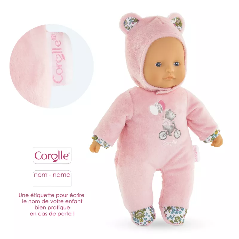 Minkštas žaislas meškiukas Simba‑Dickie Corolle Mon Doudou Corolle Sweetheart rožinis — paguodos pliušinė lėlė