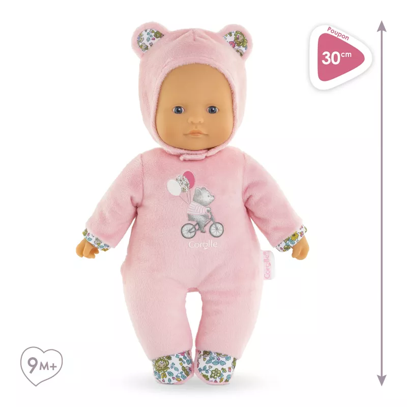 Minkštas žaislas meškiukas Simba‑Dickie Corolle Mon Doudou Corolle Sweetheart rožinis — paguodos pliušinė lėlė