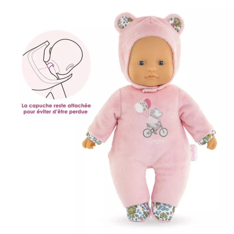 Minkštas žaislas meškiukas Simba‑Dickie Corolle Mon Doudou Corolle Sweetheart rožinis — paguodos pliušinė lėlė