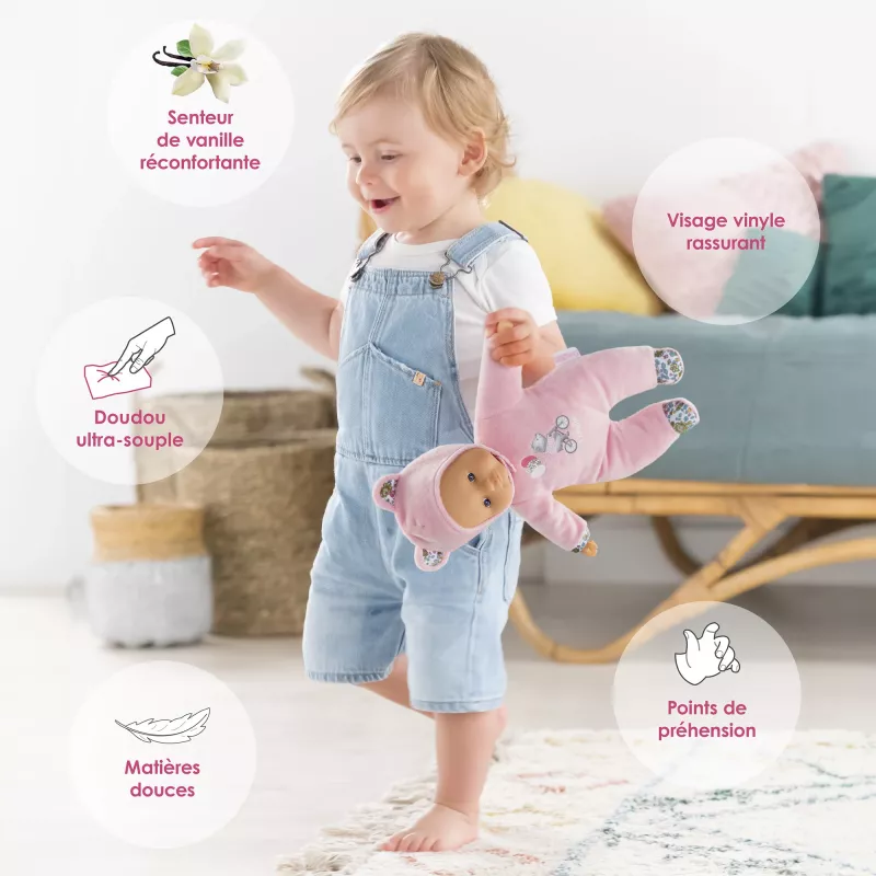 Minkštas žaislas meškiukas Simba‑Dickie Corolle Mon Doudou Corolle Sweetheart rožinis — paguodos pliušinė lėlė