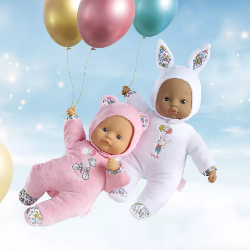 Minkštas žaislas meškiukas Simba‑Dickie Corolle Mon Doudou Corolle Sweetheart rožinis — paguodos pliušinė lėlė