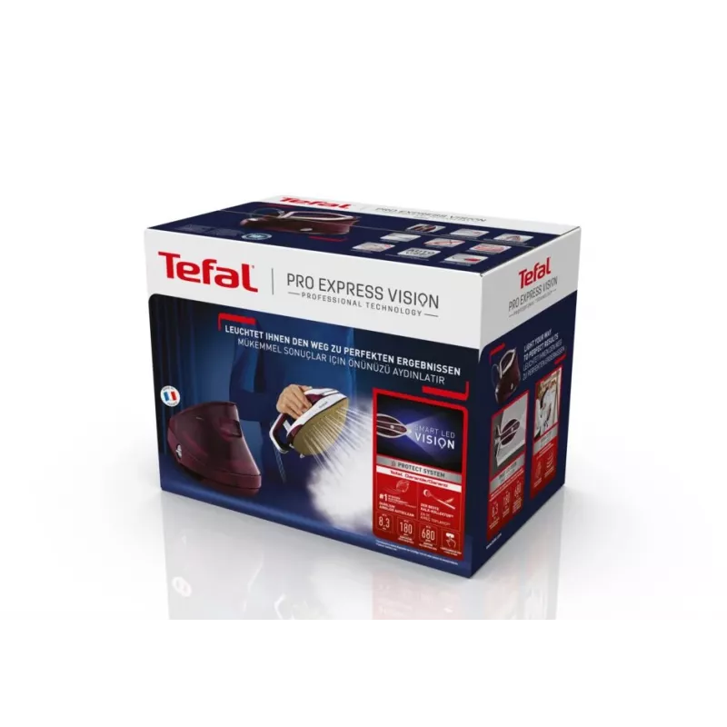 Tefal Pro Express Vision GV9810 3000 W 1,1 L Durilium AirGlide Autoclean padas Raudona, Balta