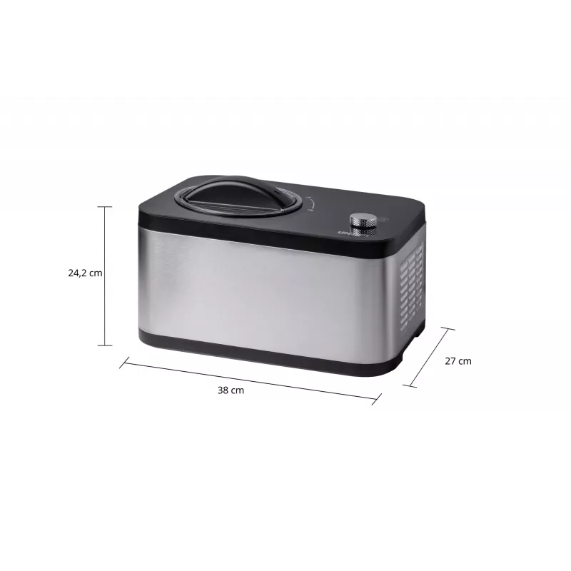 Unold 48826 Eismaschine & Joghurtbereiter EVA kompresorinis ledų aparatas 1,5 L 120 W juoda, nerūdijantis plienas