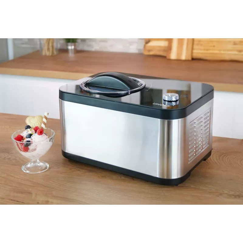 Unold 48826 Eismaschine & Joghurtbereiter EVA kompresorinis ledų aparatas 1,5 L 120 W juoda, nerūdijantis plienas