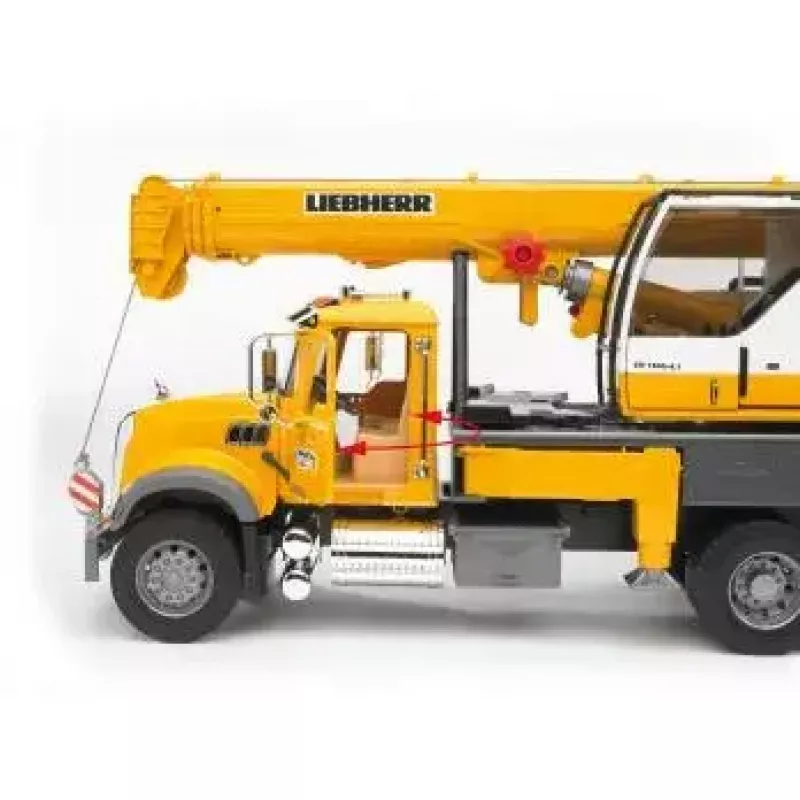 Kraninis sunkvežimis BRUDER MACK Granite Liebherr