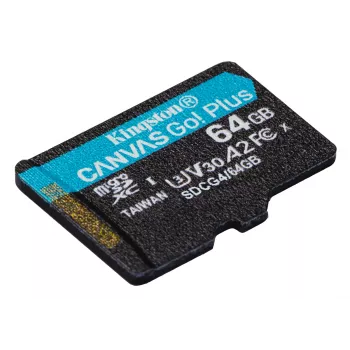 Kingston Technology 64 GB „microSDXC Canvas Go Plus Gen4 200R A2 U3“ vienos pakuotės be adapterio
