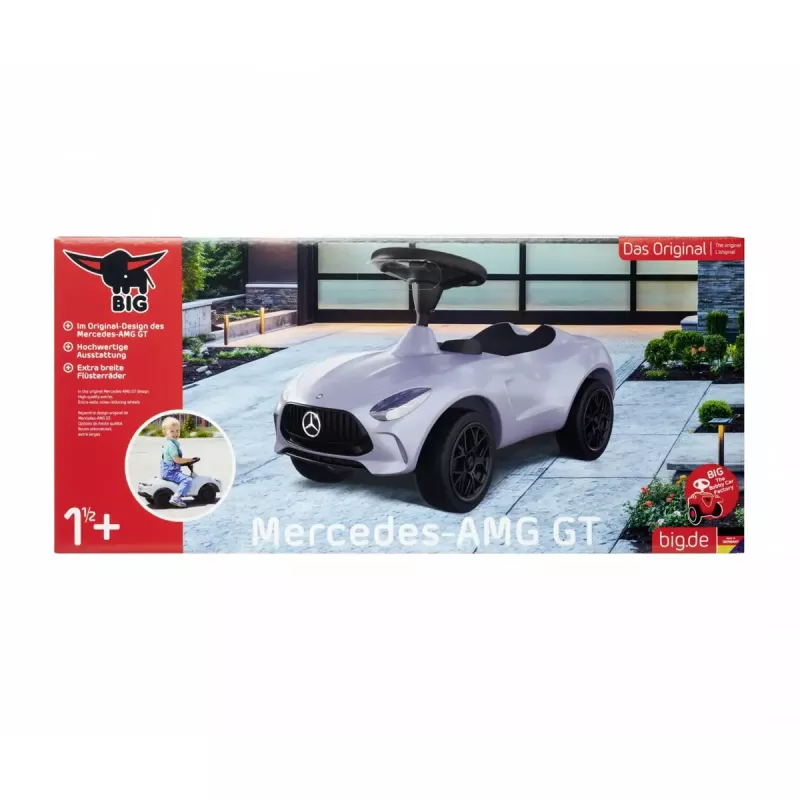Važinėjamas automobilis Simba-Dickie BIG Mercedes-AMG GT sidabrinės/juodos spalvos – vaikiška stumdoma/minama transporto priemonė
