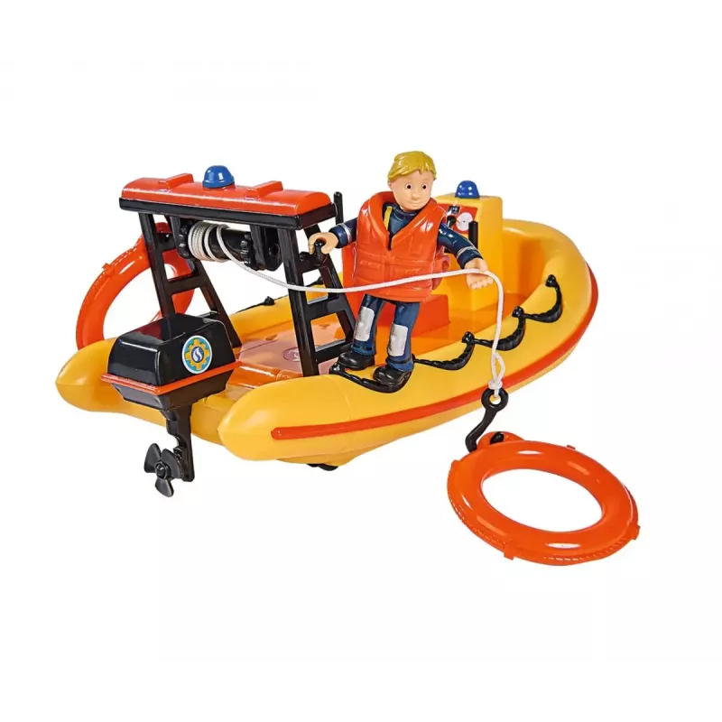 Žaislinė valtis Simba-Dickie Fireman Sam Neptune Boat su figūrėle — žaidimų transporto priemonė