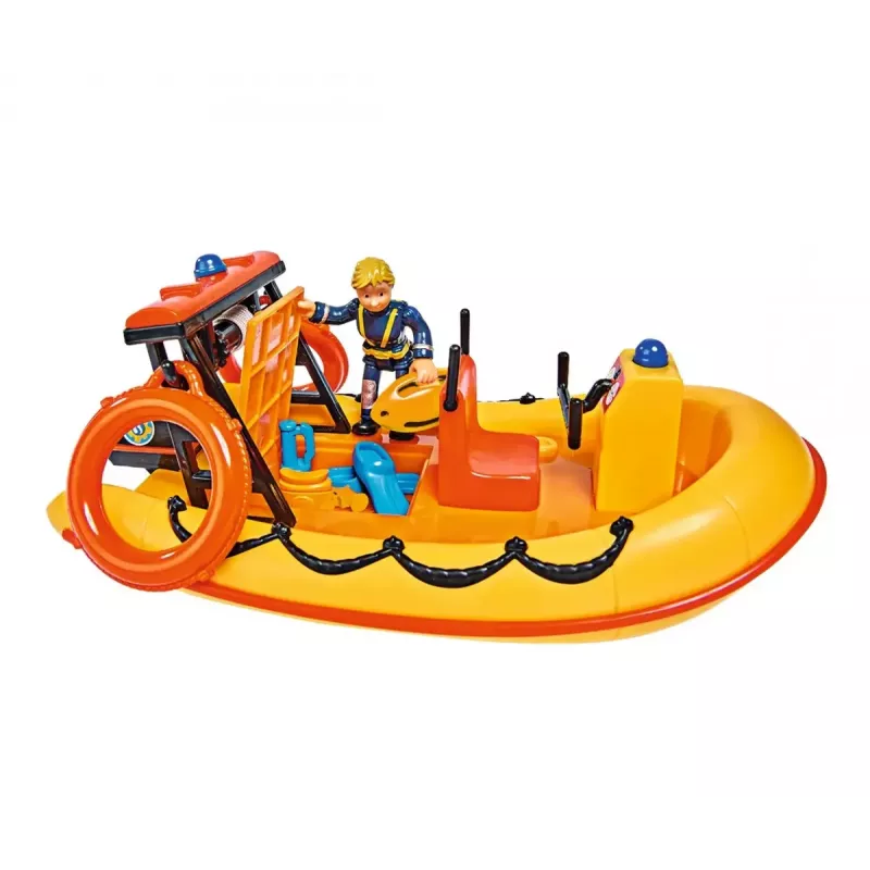 Žaislinė valtis Simba-Dickie Fireman Sam Neptune Boat su figūrėle — žaidimų transporto priemonė