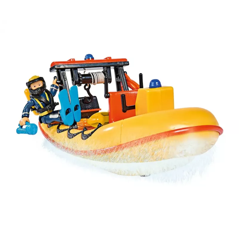 Žaislinė valtis Simba-Dickie Fireman Sam Neptune Boat su figūrėle — žaidimų transporto priemonė