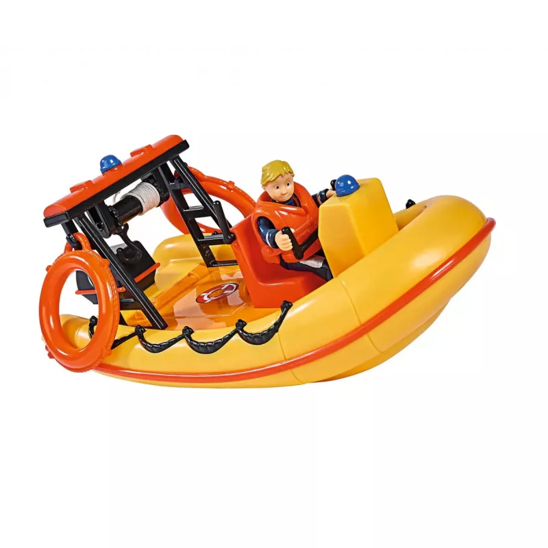 Žaislinė valtis Simba-Dickie Fireman Sam Neptune Boat su figūrėle — žaidimų transporto priemonė