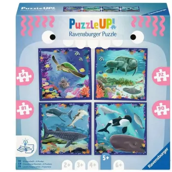 Dėlionė Ravensburger UP! Jūros gyvūnai — 64, 72, 81, 90 dalių rinkinys