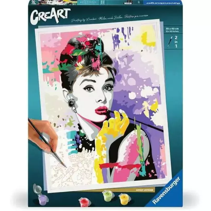 Puzzle piešimo rinkinys Ravensburger CreArt Premium — Audrey Hepburn (Ravensburger 25526)