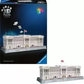 3D dėlionė Ravensburger Iconics Buckingham Palace su šviesa, 216 dalių
