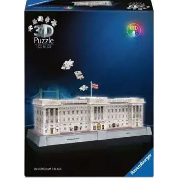 3D dėlionė Ravensburger Iconics Buckingham Palace su šviesa, 216 dalių