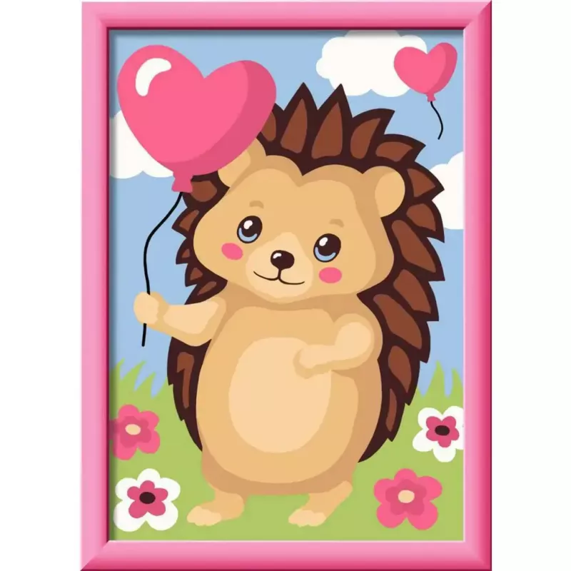 Tapybos pagal numerius rinkinys Ravensburger CreArt Hearty Hedgehog (modelis 25883) — tapybos komplektas