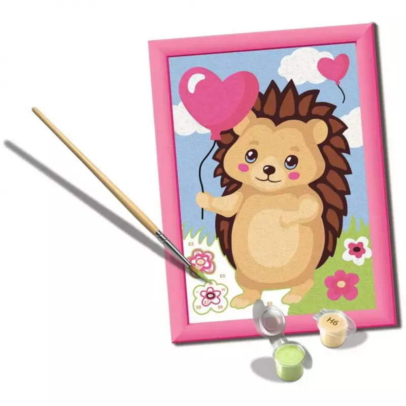 Tapybos pagal numerius rinkinys Ravensburger CreArt Hearty Hedgehog (modelis 25883) — tapybos komplektas