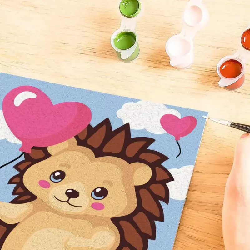 Tapybos pagal numerius rinkinys Ravensburger CreArt Hearty Hedgehog (modelis 25883) — tapybos komplektas